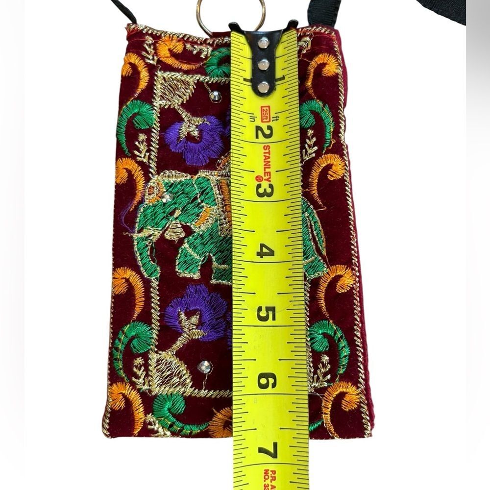 Elephant India Style Cloth Purse Handbag Set Of 2 Red and Teal - Picture 9 of 10